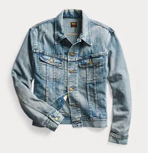 RRL Leeland Indigo Denim Trucker Jacket M Lee Style Rare Distressed - Picture 1 of 10