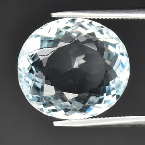 π8.08ct VS Oval Natural Very Light Greenish Blue Aquamarine - Unheated Gemstone - Picture 1 of 4
