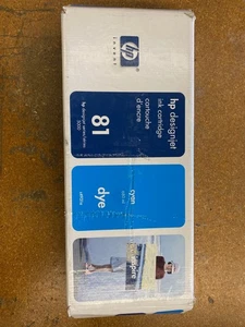Original HP DesignJet Tintenpatrone 81 Cyan C4931A für HP 5000,5500 abgelaufen - Bild 1 von 3