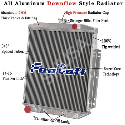 3Row Radiator fit Ford Country Squire Oversize Police Interceptor AT 54, 55 1956 Foto 1 de 4