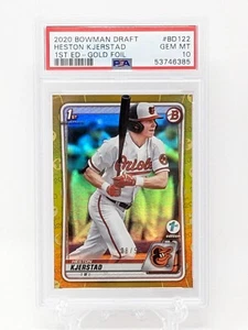 Heston Kjerstad 2020 Bowman Draft 1st Edition Gold Foil /50 PSA 10 RC GEM MINT  - Picture 1 of 2