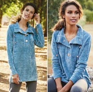 Soft Surroundings St Germaine Blue Velour Pullover Size PS - Picture 1 of 12