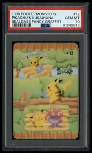 Pokemon Japanese Sealdass Fancy Graffiti 12 Pikachu & Gloom 1998 PSA 10 91249543 - Picture 1 of 2