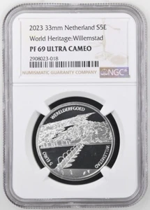 2023 Netherlands WORLD HERITAGE WILLEMSTAD Silver 5 Euro NGC PF 69 ULTRA CAMEO - Picture 1 of 5