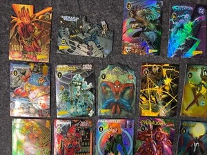 Tarjetas promocionales de revista WIZARD 1-14 Marvel DC troqueladas holográficas 1996 varios cómics - Imagen 1 de 9