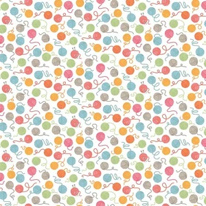 Feline Drive Fabric CAT'S MEOW Yarn Balls Riley Blake Designs Sold by the Yard - Picture 1 of 6