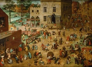 Pieter Bruegel the Elder - Children’s Games Giclee Canvas Print Various Sizes