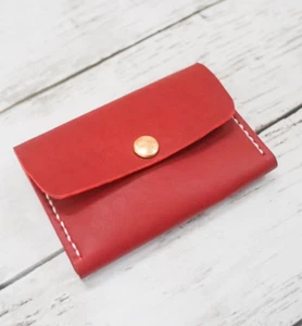 Japanisches pflanzlich gegerbtes Leder Handarbeit Karten Münzetui Geldbörse / - Bild 1 von 15