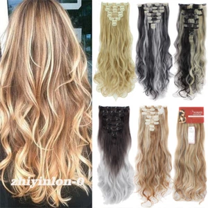 US New Opening Low Price 8PC/Set Clip in Hair Extensions Natural As Human #ZY - Picture 1 of 38