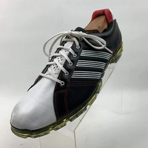 Adidas adicross Tour Golf Shoes Black/White/Red Leather Round Toe Lace Up Sz 11 - Picture 1 of 12