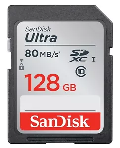 SanDisk Ultra 128GB SDXC USH-I SD Cards 80MB/s Class 10 For HD Camera - Picture 1 of 6