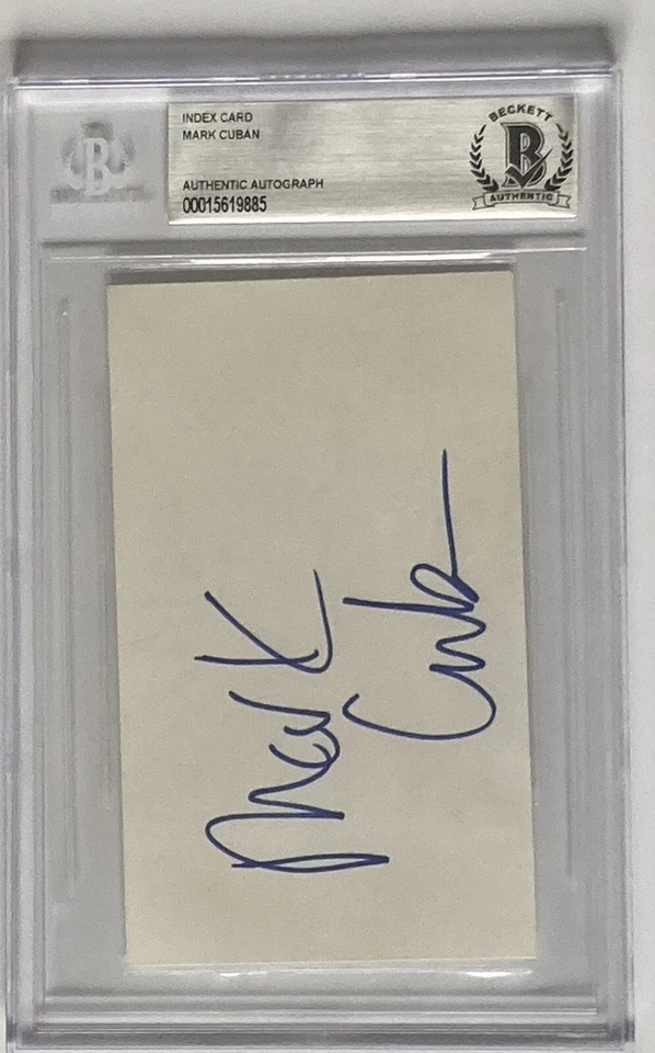 Mark Cuban Dallas Mavericks Owner Signed 3x5 Card BAS Authentic Autograph - Image 1 of 4