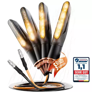 Binego® 4x LED Blinker Motorrad E Geprüft Lauflicht Universelle Blinkleuchten - Bild 1 von 11