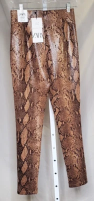 Leggings de piel de serpiente Zara ajustados al tobillo ropa de club para mujer talla M cremalleras nuevos Foto 1 de 4