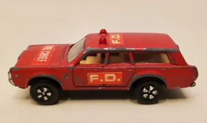 PLAYART FIRE CHIEF RED MERCURY STATION WAGON Vintage Diecast Car 70s Toy Peelers - Picture 1 of 11