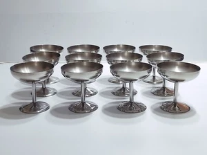 Coppe Champagne Gelato 12 Pz Calici vintage Servizio bicchieri in acciaio Inox - Foto 1 di 7