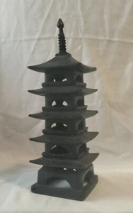 Japanische Gusseisen Pagode Kerzenbrenner Statue/fehlender Sockel 8" hoch  - Bild 1 von 13