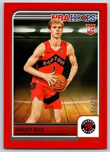 Gradey Dick 2023-24 NBA Hoops Red Parallel Rookie RC #243 Toronto Raptors /75 - Picture 1 of 2