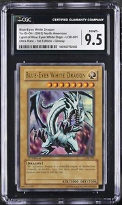 Yugioh Blue-Eyes White Dragon 1st Ed LOB Glossy CGC 9.5 MINT+ - Picture 1 of 2