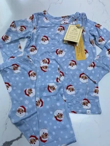 Merry Christmas Blue Santa  -4T Willow Bamboo Set- Little Snuggles-  FINAL Sale - Picture 1 of 3