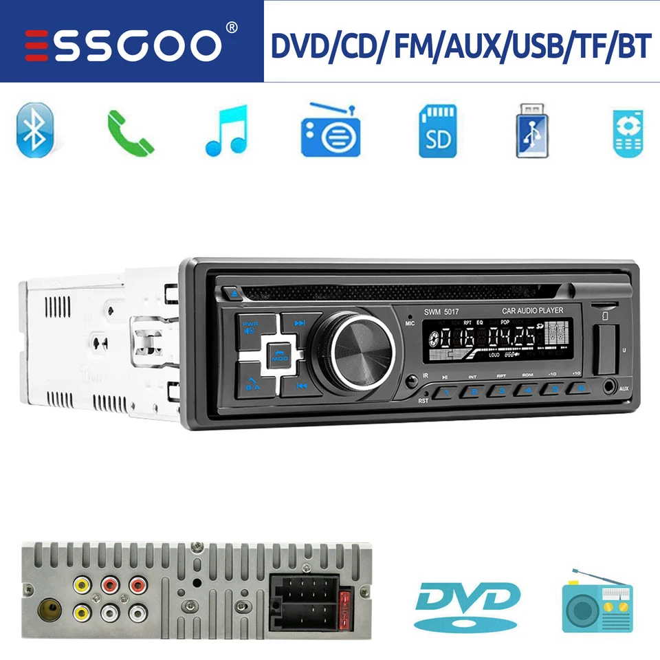 Autoradio Mit CD DVD Player MP3 USB Bluetooth FM AUX Eingang Radio Single 1 DIN - Bild 1 von 4