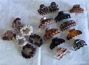 Lot Of Assorted 9 Hair Clips And 6 Velvet Scrunchie Ties - Picture 1 of 12