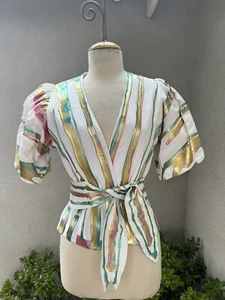 Vtg Jacket Top Avant-garde Art To Wear Belt Earrings XS Terry & Toni - Picture 1 of 13
