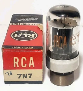 1 RCA  7N7 Black Plate Vacuum Tube Tested NOS ON TV - 7 - Picture 1 of 2