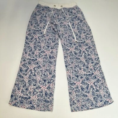 Lilly Pulitzer Pant Women Large Beach Palazzo Star Crush 32x32 Linen Core Ex - Image 1 of 4