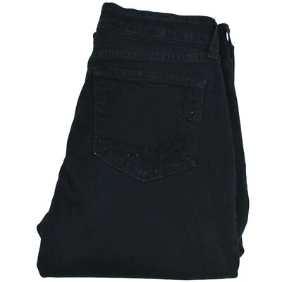 NYDJ Women's Jeans Black Straight Regular Fit Size UK-10 US-6 Denim Stretch - Image 1 of 4