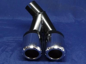FORD FIESTA MK5 MS DESIGN DUAL EXHAUST TIPS. CHROME 1.3 1.4 TAILPIPE TWIN TIP - Picture 1 of 9