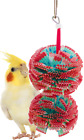 1065 Duo Paper Puff Bird Toy Foraging Parrot Toys Cages Shred Cockatiel Budgie