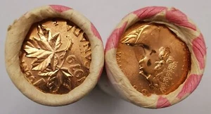 Rollo de máquina bancaria Canadian Penny CIBC 1979 papel blanco rojo (50 quilates) x 2 lote 16 - Imagen 1 de 3