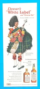 1951 Dewar's White Label scotch whisky PRINT AD Gordon Highlanders Scotland - Picture 1 of 3