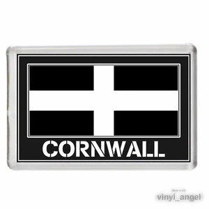 IMÁN NEVERA - Trofeo Emblema de Recuerdo de Bandera CORNVALL - Elige Ciudad - Imagen 1 de 21
