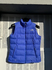 The North Face Women's Nuptse 700 Filled Goose Down Puffer Vest Medium Blue - Picture 1 of 13