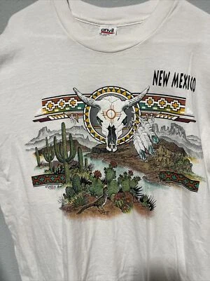 Vintage Anvil Red Stripe Tag New MexicoT恤  — 第 1/4 张图片