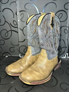 Roper Western Boots Boy 6" Dalton Faux Leather Tan 09-017-1900-2805 TA Size 2 - Picture 1 of 12