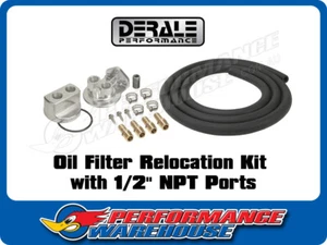 Derale Engine Oil Filter Relocation Kit ½" NPT Ports 3/4"-16 Engine Thread 15715 - Bild 1 von 3