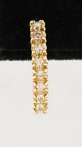 Estate 14K Yellow Gold Single One Only .08 CTTW Diamond Slightly Curved Earring - Picture 1 of 5