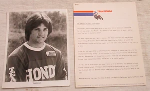 RICK MUNYON 1978 TEAM HONDA MOTORCROSS VINTAGE PRESS KIT PHOTO & BIO DOCUMENT - Picture 1 of 4