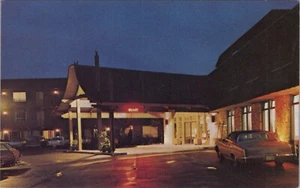 Polynesisches Motel Restaurant Tiki Nachtansicht Ozeanküste Washington Postkarte CQ7 - Bild 1 von 2