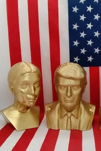 Set 2 Büsten: Präsident Donald Trump und erste Tochter IVANKA Auswahl 4" 6" 8" 12" - Bild 1 von 8