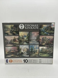 Ceaco Thomas Kinkade Collector's Edition 10 Puzzles in One Box  100-500 Piece - Picture 1 of 2