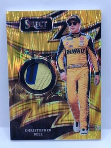 2025 Select Sparks Christopher Bell Gold Flash Prizm /10 3 Color Race Relic - Bild 1 von 3
