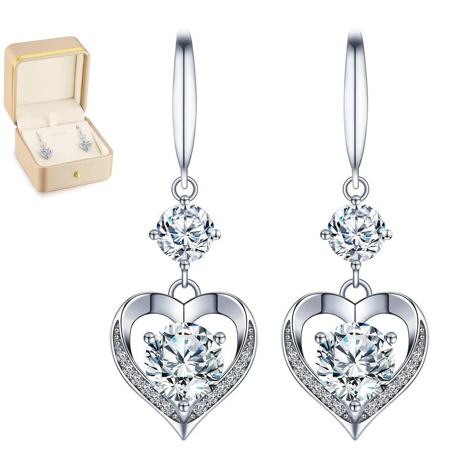 Pendientes Corazón Regalos para Esposa, Grabado 'TE AMO' Regalo para Novia, 4 C... Foto 1 de 4