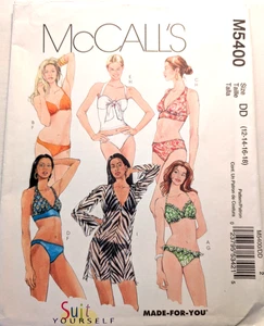 McCall's Patrón de Costura Para Mujer BIKINI TRAJE DE BAÑO CUBRE M5400 12-14-16-18 UC - Imagen 1 de 6