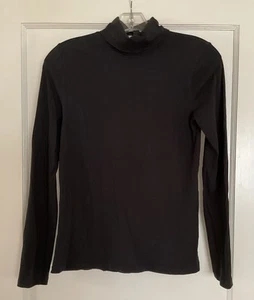 Donna. J. Top girocollo nero cotone collo tartaruga taglia S - Foto 1 di 3