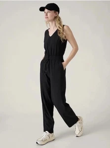 Athleta Avenue Jumpsuit Strampler Small schwarz Athleisure leicht bequem Reise - Bild 1 von 18