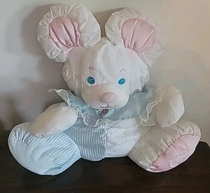 VTG Fisher Price Puffalump Baby Mouse Plush Rattle Collar Ruffle READ DETAILS 9” - Picture 1 of 4